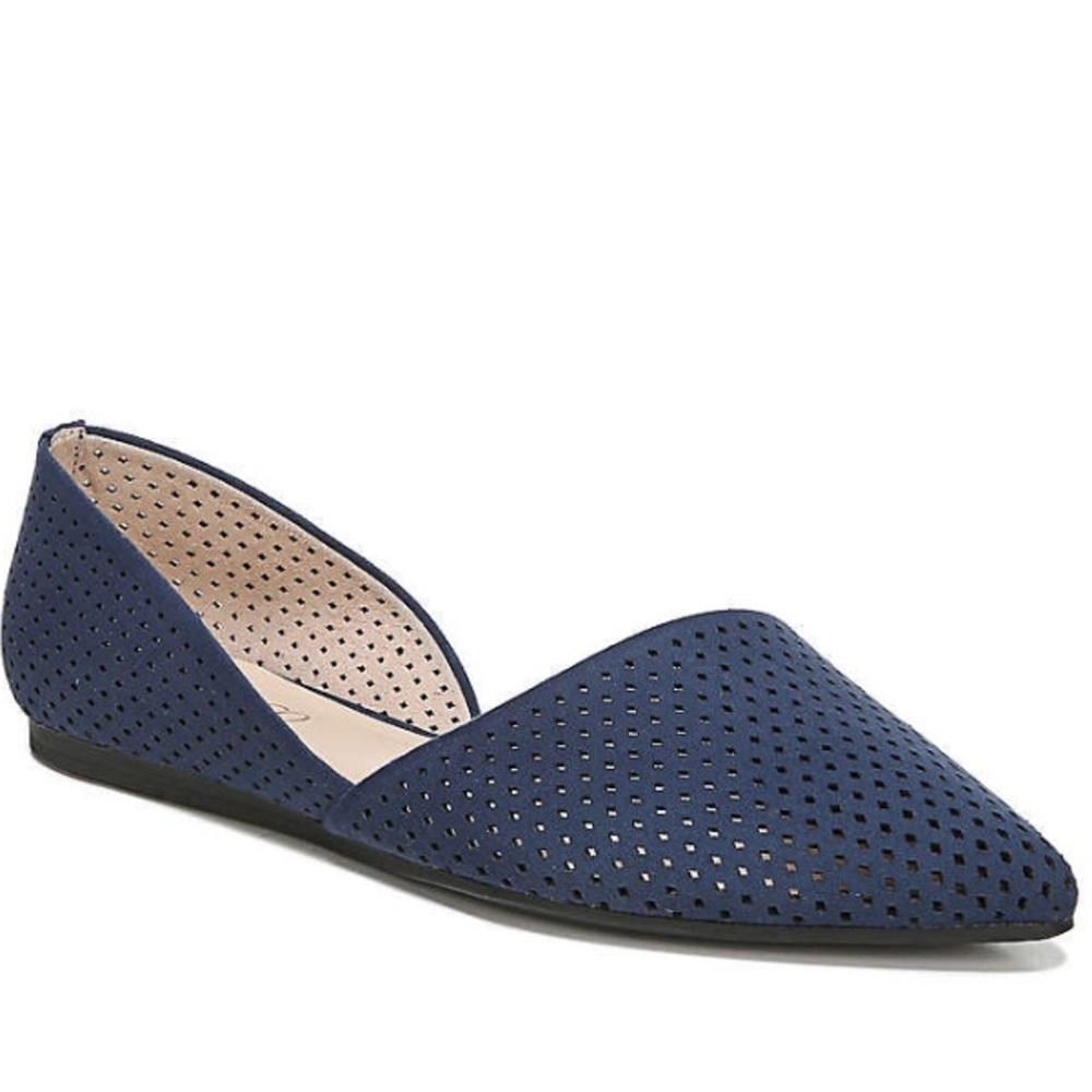 Navy Faux Suede flat